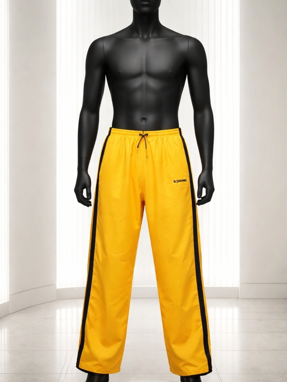 Spalding Yellow Sweatpants with Black Side Stripes